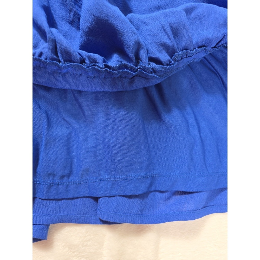 Blu Pepper Blue Tiered Ruffle Mini Dress Sleeveless V Neck Size S NWT - Picture 9 of 9